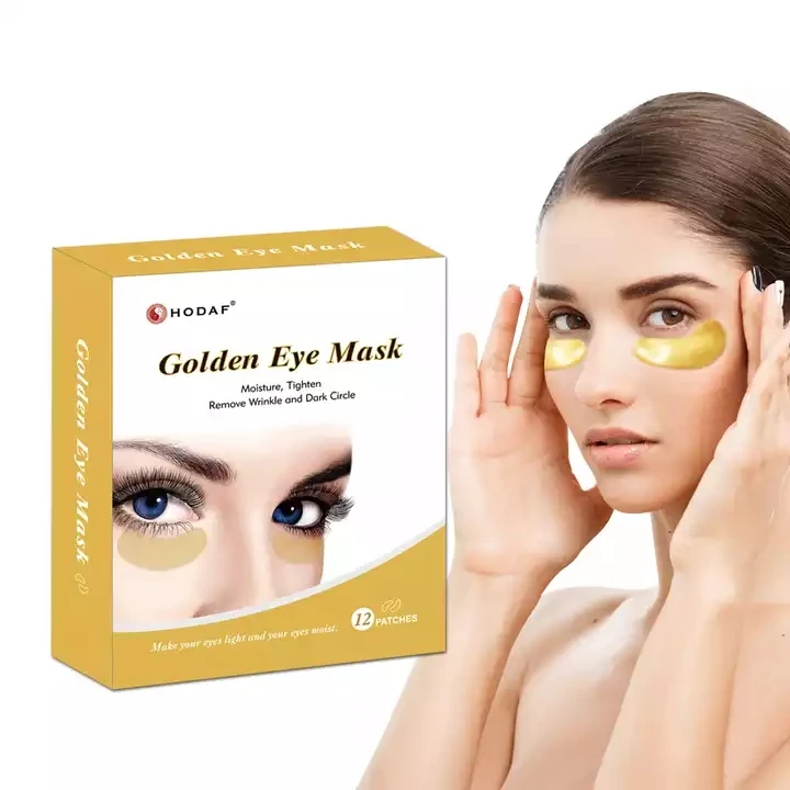 Customized Ingredients Gitter Crystal Collagen Gelatinous Golden Eyes Mask 24k Gold Eye Patch