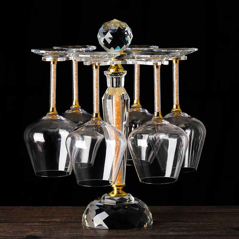 Bling personalized bottle long stem wine glasses flat goblet wine glass white set crystal Red wine glass cup