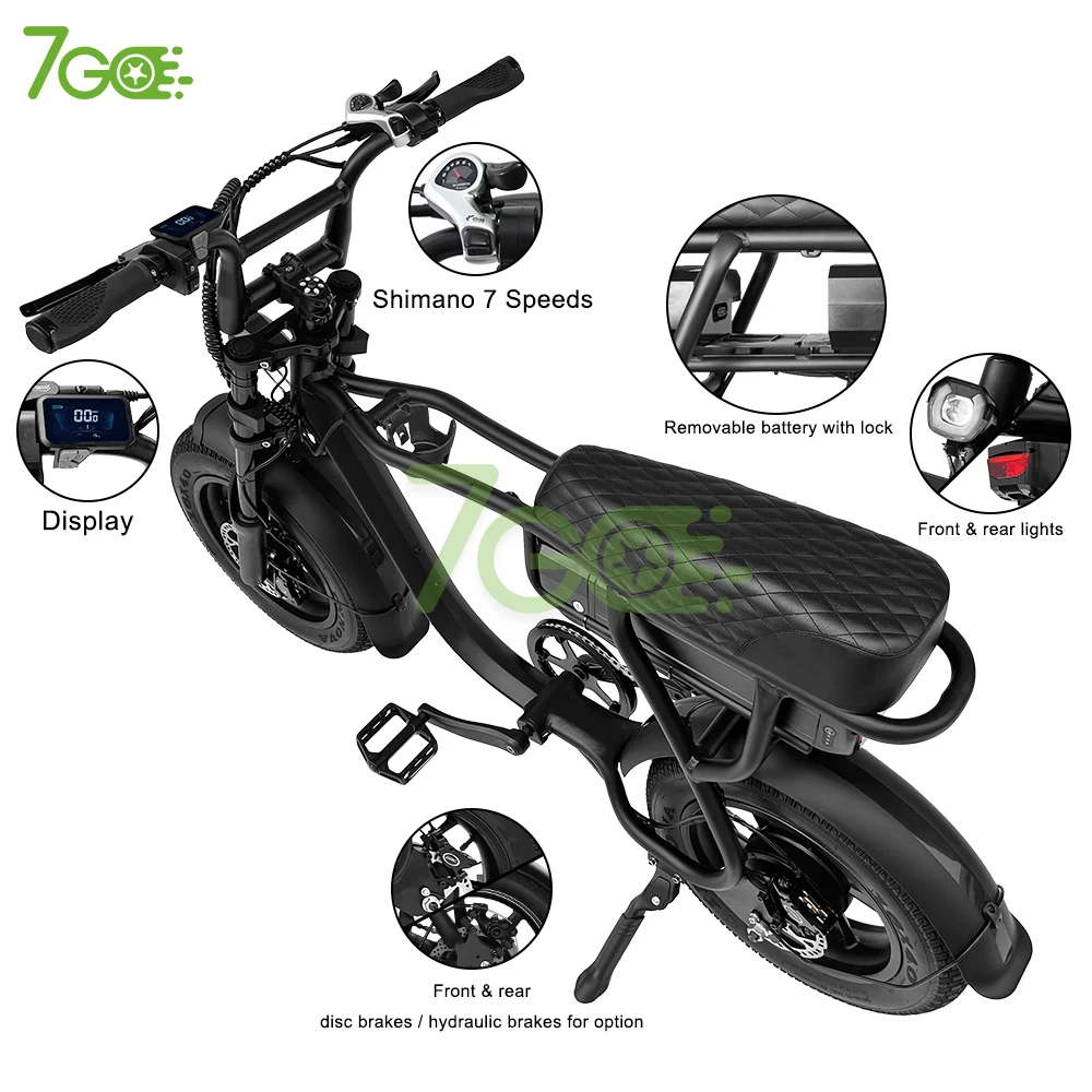 7GO EB16 DE NL IT AU EU warehouse 16 *4.0 inch  fast dirt ebike 48V 15AH fat bike electric bike 750w fatbike
