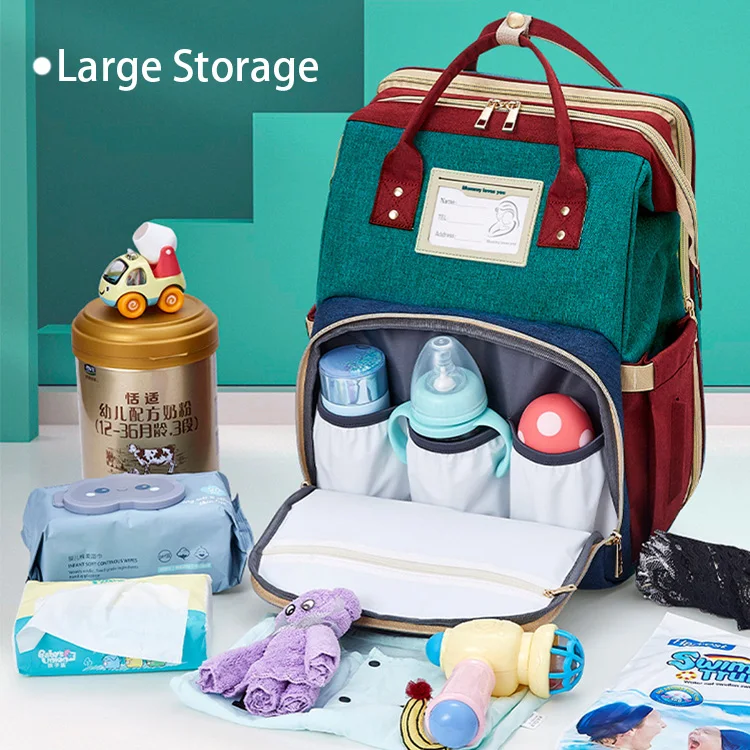 New Hot Selling 3 in 1 Women Custom Waterproof Travel Backpack Foldable Baby Bed Mommy Nappy Diaper Bag with Bed