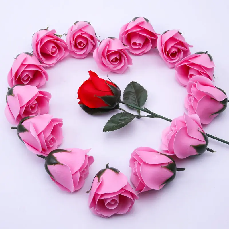 Розовое мыло ручной работы Подарочная коробка цветы букет розы подарок ко Дню Святого Валентина свадебное мыло в наличии