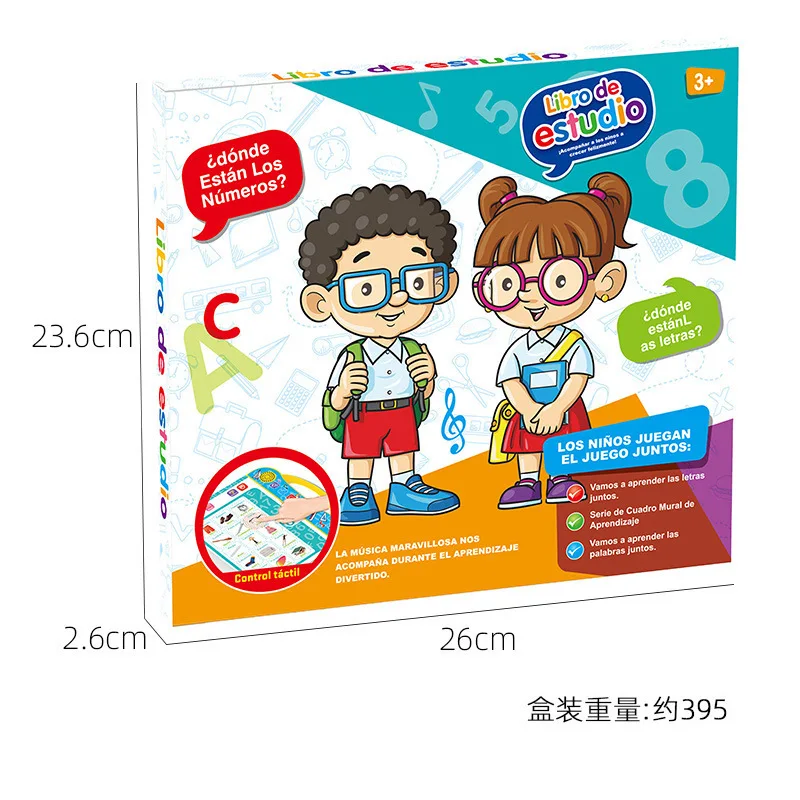 Dual-Language Educational Learning Machine  Spanish/English Musical Toy with Sound & Battery-Powered E-Book for Children