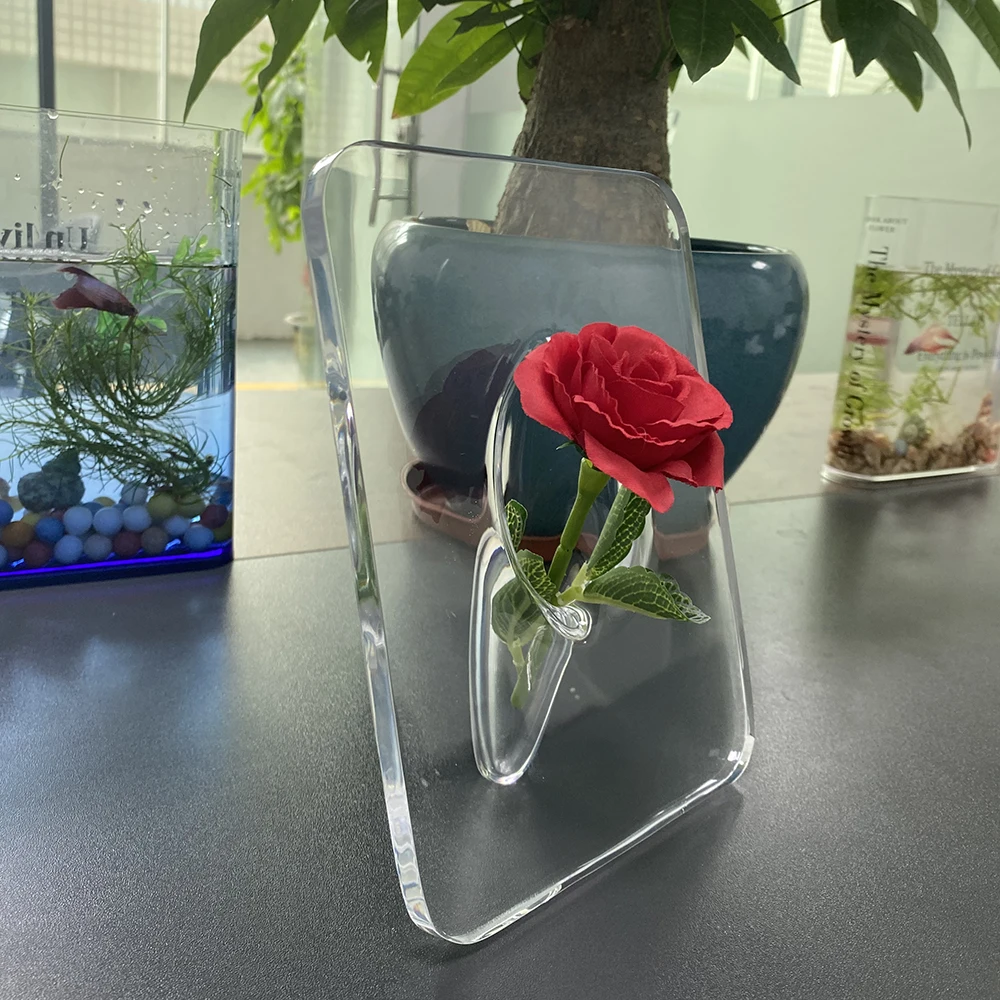 Nordic simple ins acrylic cute flowers plastic desktop creative decorations bud vase for wedding center piece flowers vases