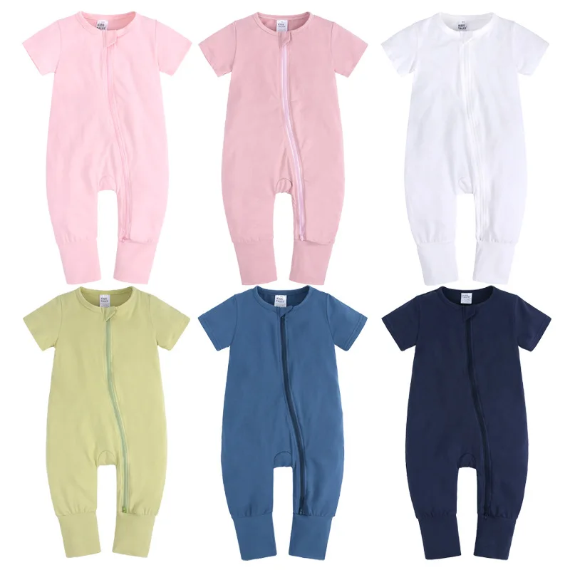 Newborn Baby 100% Ribbed cotton Adorable Solid Color Newborn Baby Clothes Organic Baby Romper Jumpsuit