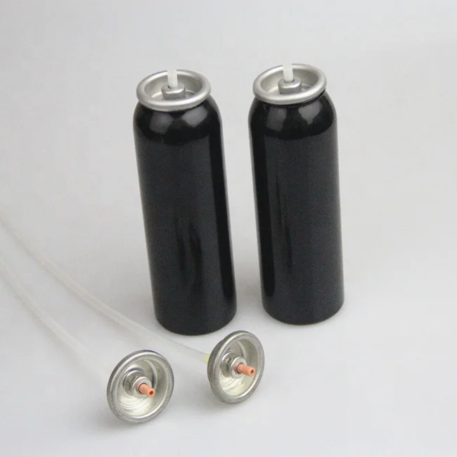 Aluminum body spray manual metal aerosol tin can with lock  sprayer filling machine with oygen
