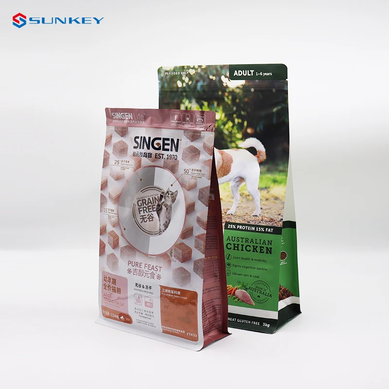 wholesale high quality stand  up pouch dry dog food 501bs 20kg bag