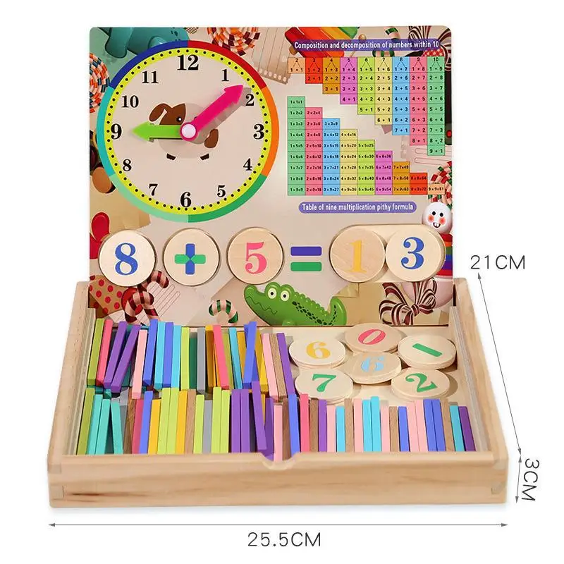 Hot selling children multifunctional arithmetic box early educational Wooden Math Toy For children Toddler Boys girls