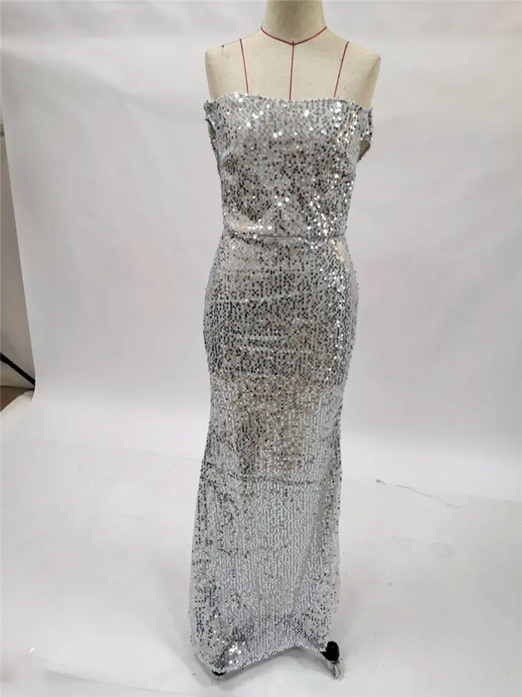 Ladies Off Shoulder Sexy Plus Size Long Mermaid Elegant Beaded Dress Luxury Party Maxi Sequin Evening Dresses Abendkleider