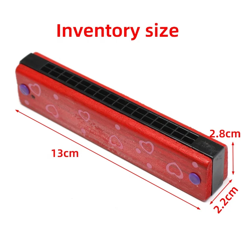 Mouth Organ Wooden Blues Harmonica 16 Holes Double Row Wooden Chromatic Harmonicas Children Early Education Musical Instrument