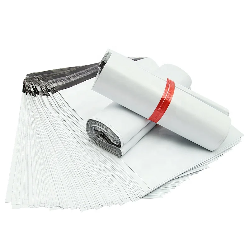 Wholesale White Small Business Self Adhesive Logo Printing Poly Shipping Mailer Custom Plastic Parcel Bag For Express Supplies