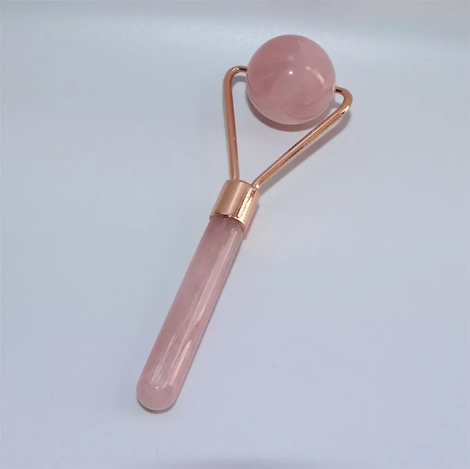 
Custom Logo Quartz Facial Massager Roller New Trending Rose Quartz Facial Roller Rose Contour Facial Roller 