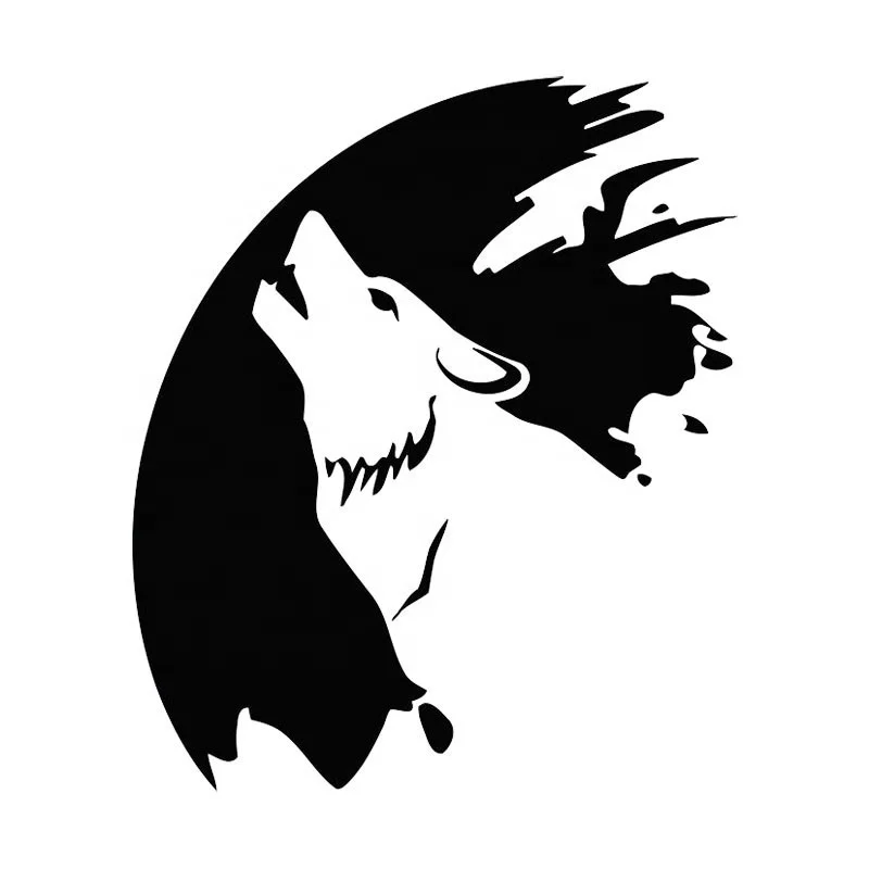 Custom animal cartoon car stickers reflective wolf auto sticker