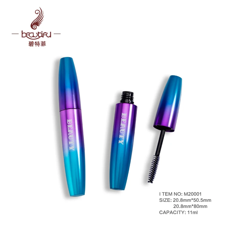 Special design 2 colors gradient mini version 5ml high-end metal/aluminum fattening mascara tube/bottle/container/stick