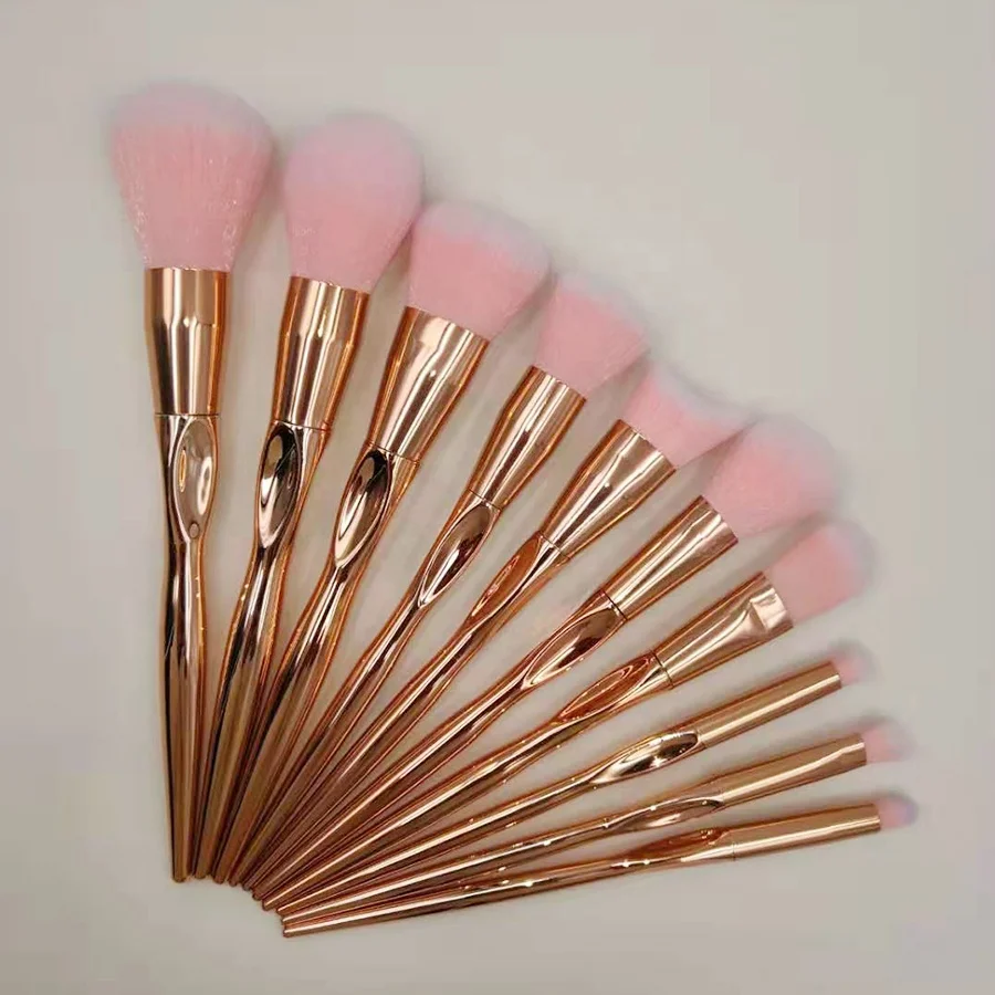 new fashion DIY Makeup Brush Set 11 pcs Professional cosmetic Brushes promotional shining gold women cosmetic tool
