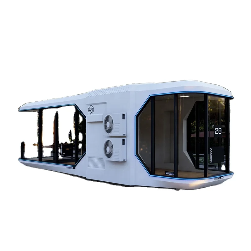The latest popular prefabricada modular space ships pod movable tiny house aluminum alloy steel structure cabin capsule homes