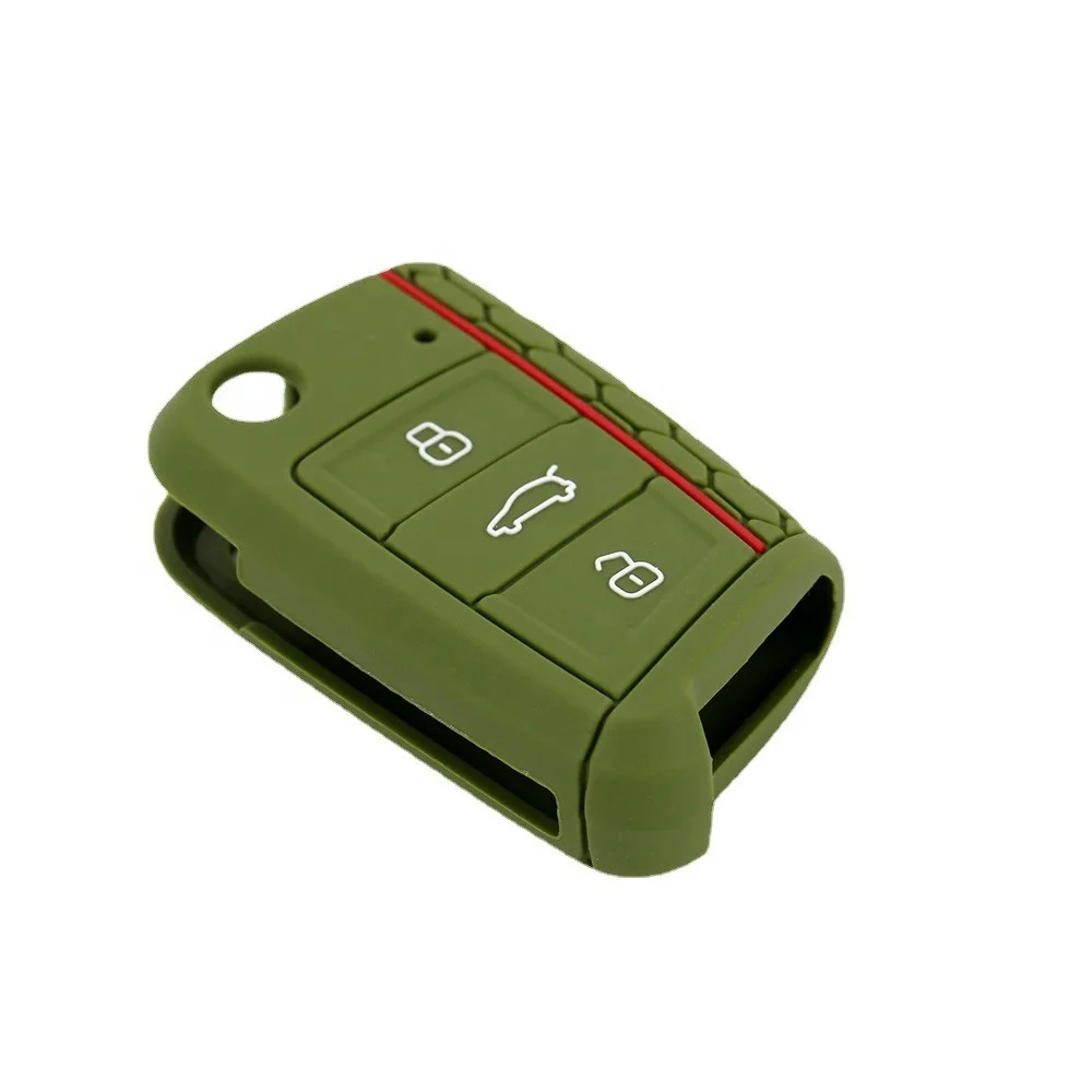 Car Key Cover Case Silicone Shell for VW Golf 7 MK7 VII Tiguan Polo Skoda Octavia A7 Kodiaq Seat Ateca Leon