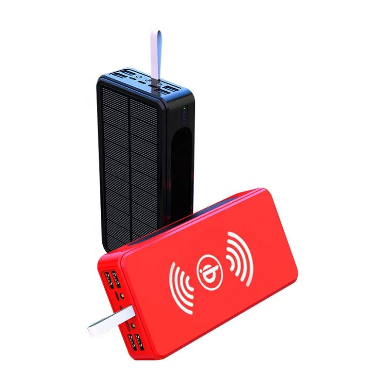 New solar mobile power 10000 20000 30000mah wireless charging bank fast charging mobile phone charger