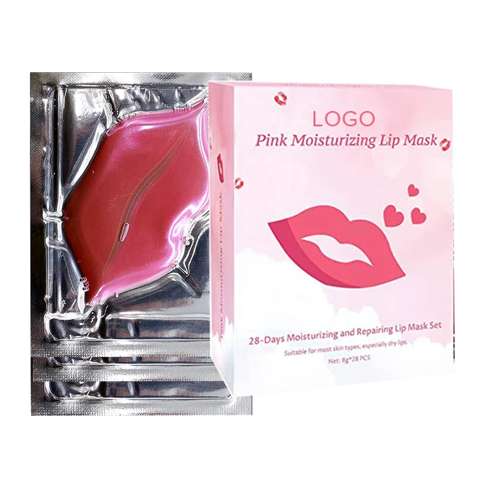 Custom Brand Collagen Lip Mask Hydrating Moisturizing Essence Gel Patch Lip Masks Lip Care Balsamos Labial Enhancer Pads Patches