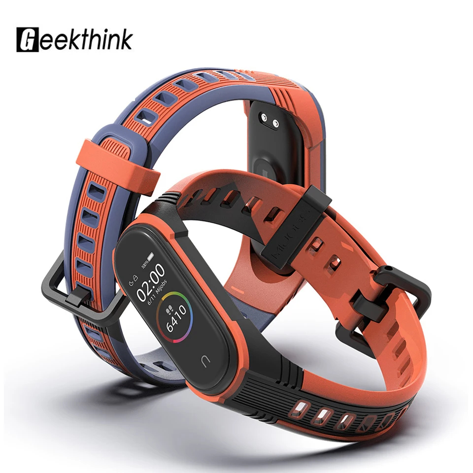 Ремешок с резиновой петлей для смарт-часов Mi Band браслет Xiaomi 3 силиконовый на запястье