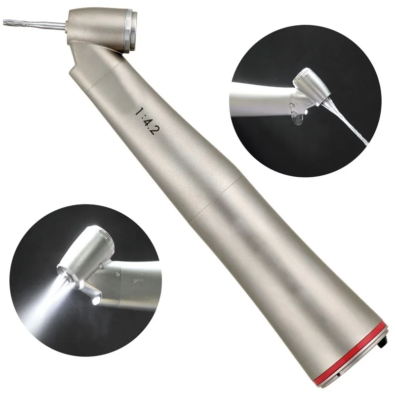 1:4.2 Contra Angle Handpiece / 45 degree handpiece with Fiber Optic Light/Dental Surgical handpiece Dental Equipments