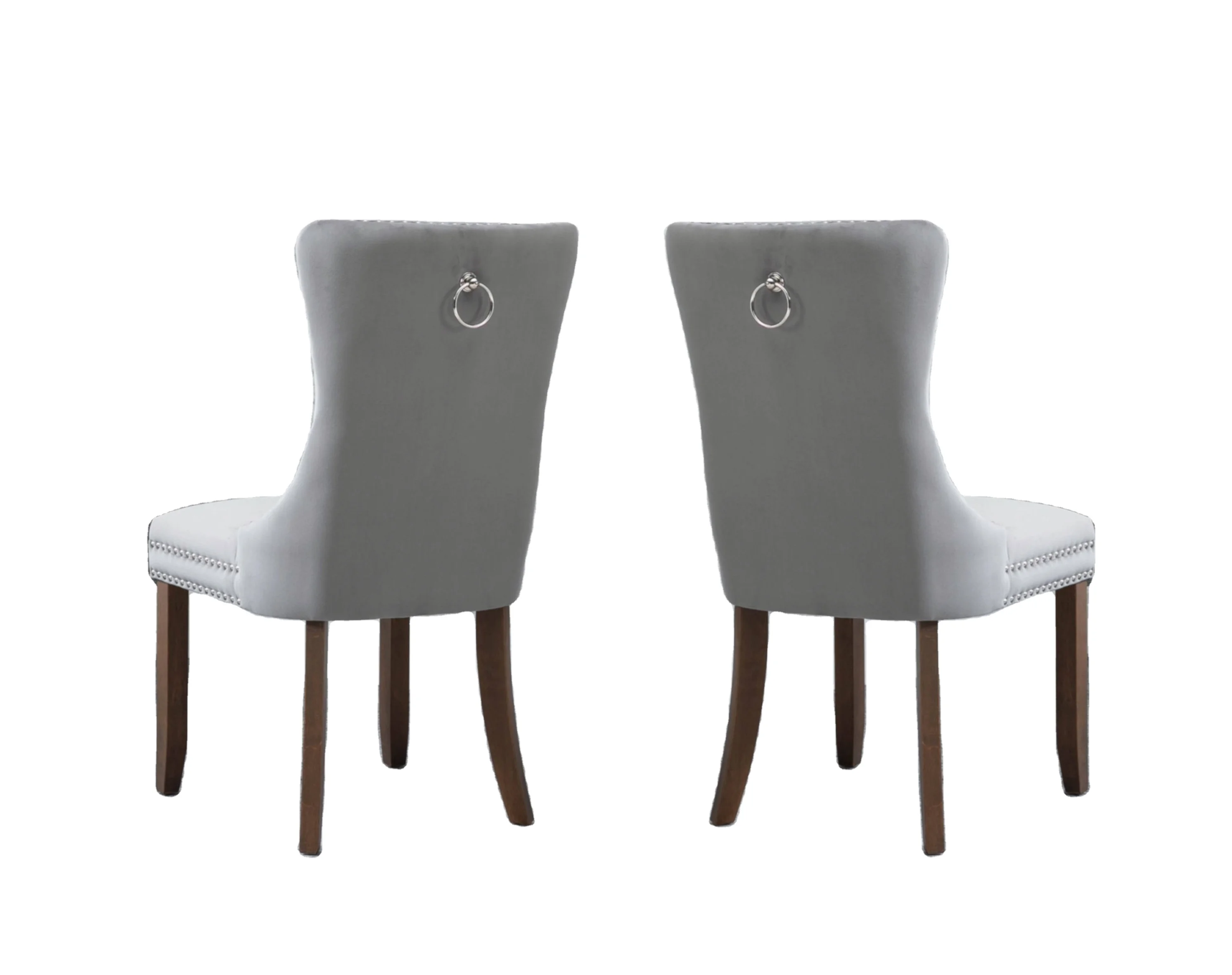 Wholesale High Quality Luxury Modern Elegant Restaurant Genuine Leather PU Leather Kitchen Armless Solid Wood Dining Room Chairs