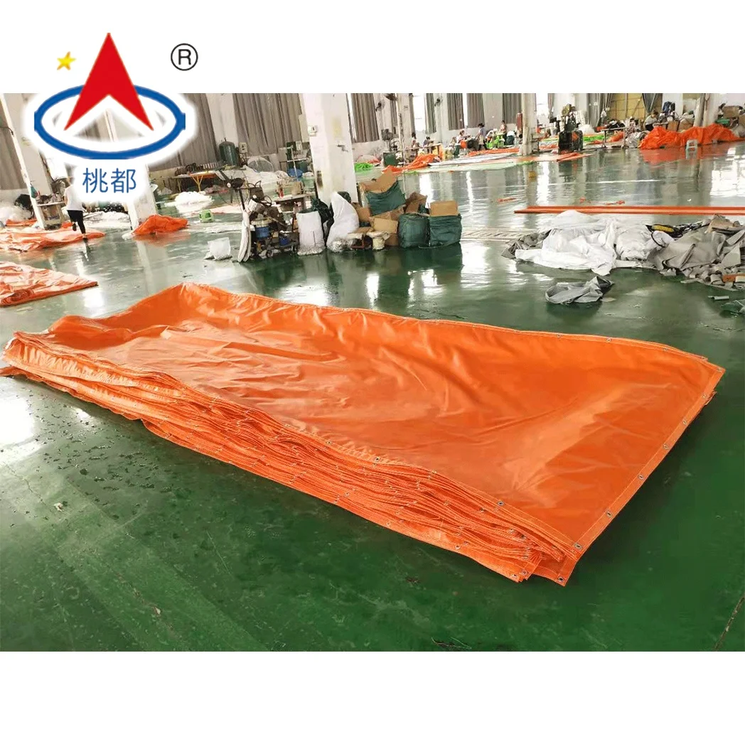 Fire-retardant  Orange pvc laminated  tarpaulin canvas manufacturer