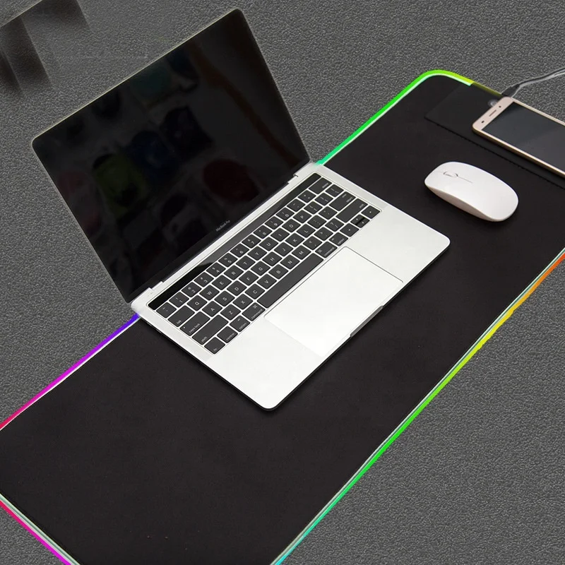  Игровой коврик для мыши RGB мягкий большой светодиодный с регулируемым освещением умный клавиатуры функцией памяти и беспроводной зарядкой
