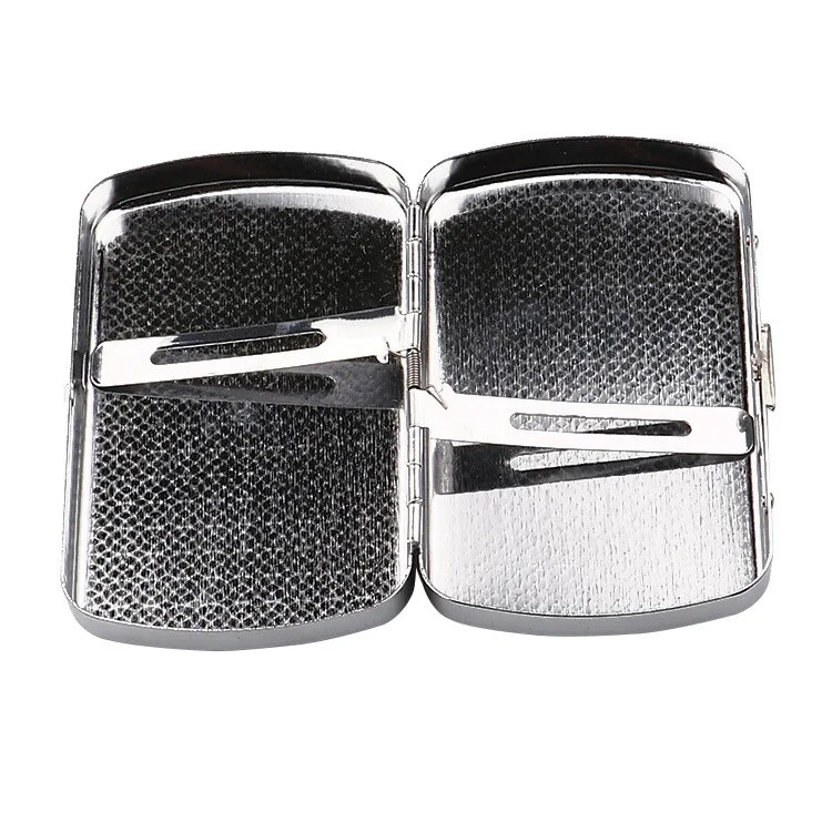 93mm Portable Silver Metal Pattern Rectangular Stainless Steel Cigarette Case
