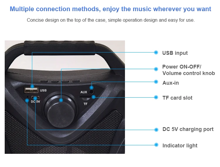Home Theater Led Laptop USB Port Wholesale Factory Price Microphone Portable Smart Rechargeable Online Shop Hot Sale Speaker