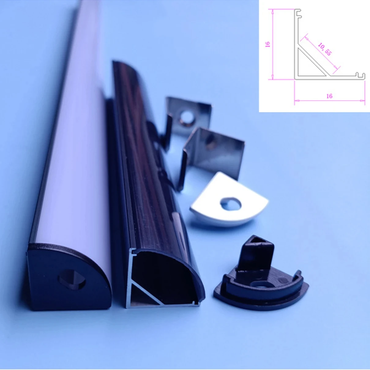 10pieces L054 Line Lamp led aluminum strip profile for 10mm LED strip 90 Degree Angle Strip Lighting Corner Led Aluminum Profile