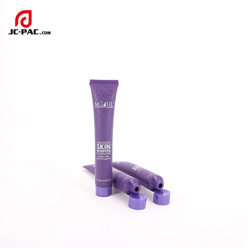Purple Colored Cosmetic Plastic PE Tube for Foundation Packaging