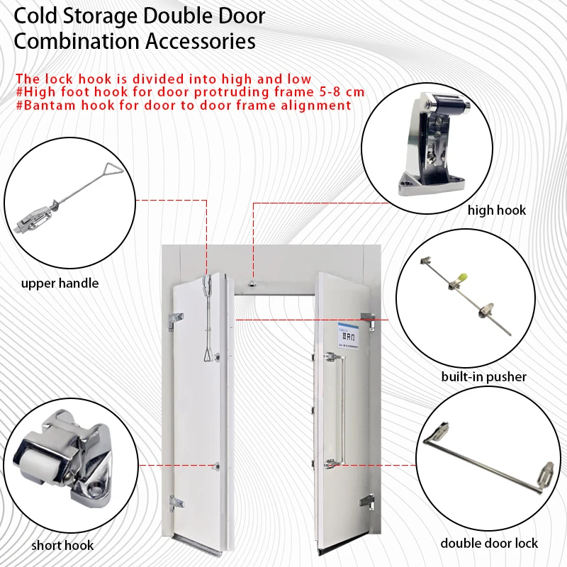 Zinc alloy Double Door Fitting Cold room door lock and hinge