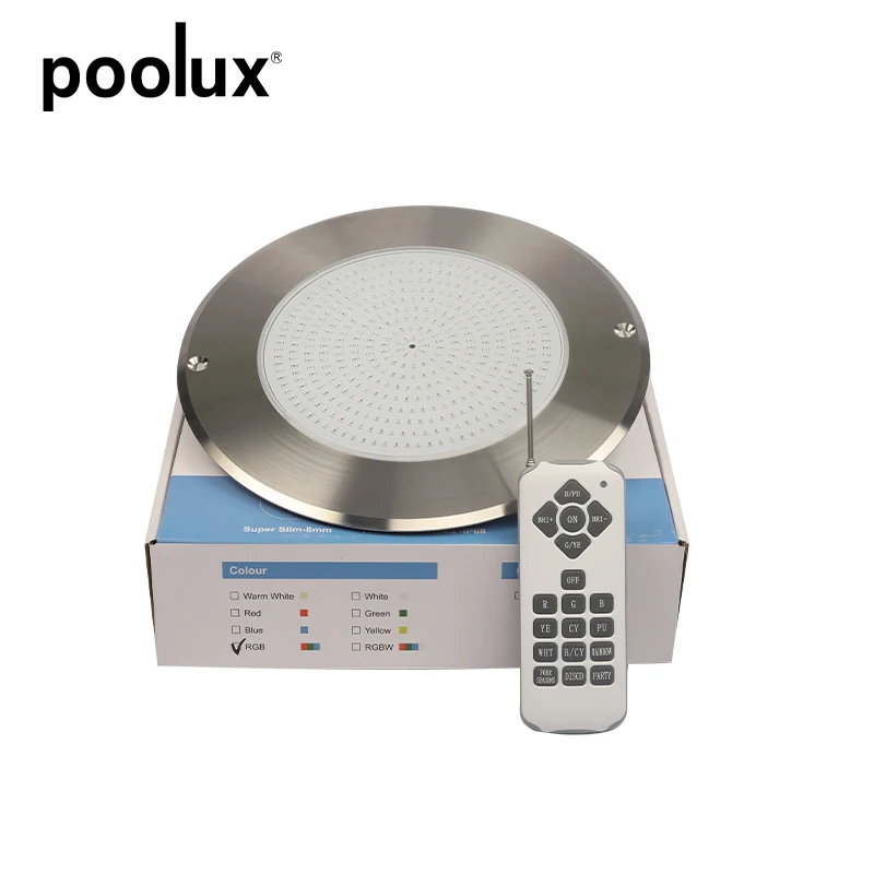 Новый дизайн Poolux IP68 Подводный свет с внешним управлением супер тонкий светодиодный подводный светильник для бассейна из нержавеющей стали