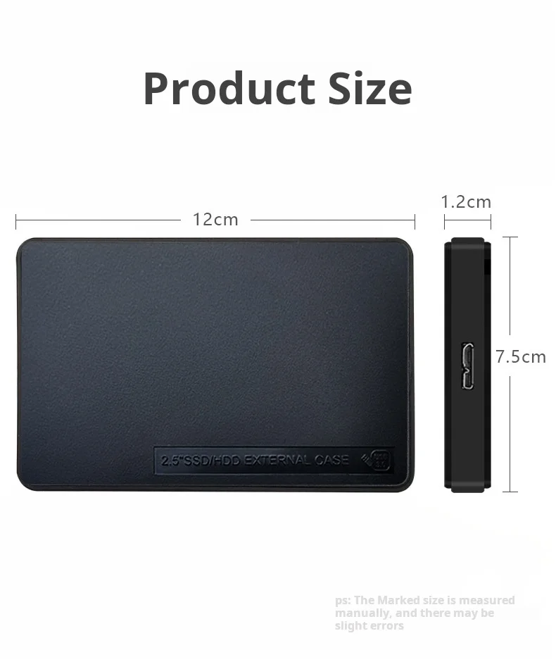 Tool Free Function Portable Laptop Plastic USB 3.0 External Storage 2TB 2.5 Inch Hard Drive Enclosure SATA HDD/SSD Case
