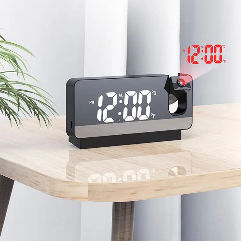 Silent Work Children Bedroom Projector Clock Projection Mirror Alarm Clock Digital Table Alarm Clocks