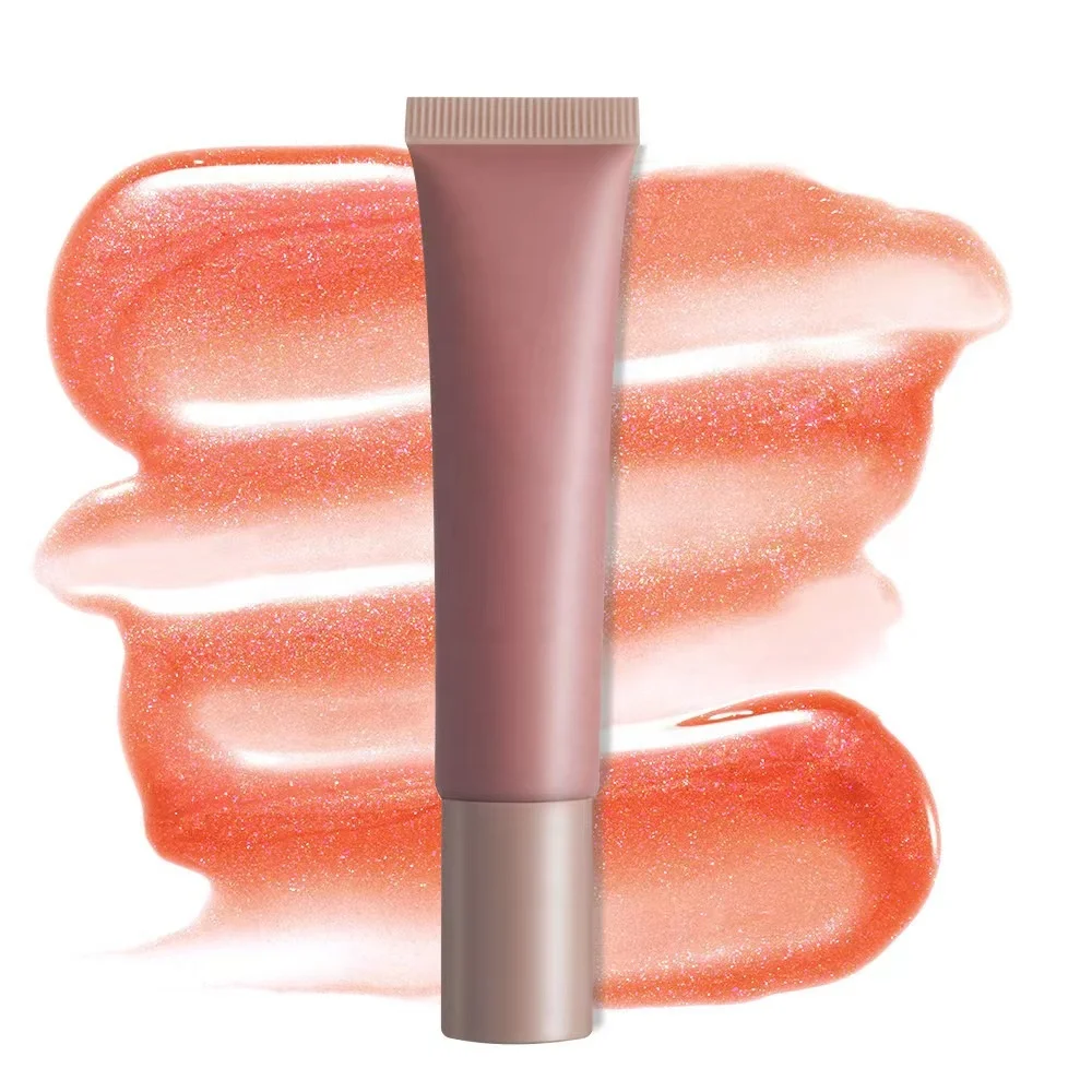No Logo Shiny Gloss Fat Oil  Lip Glow Oil Moisturizing Smooth Vegan Tinted Balm for Dry Lip Care Plumper Balm