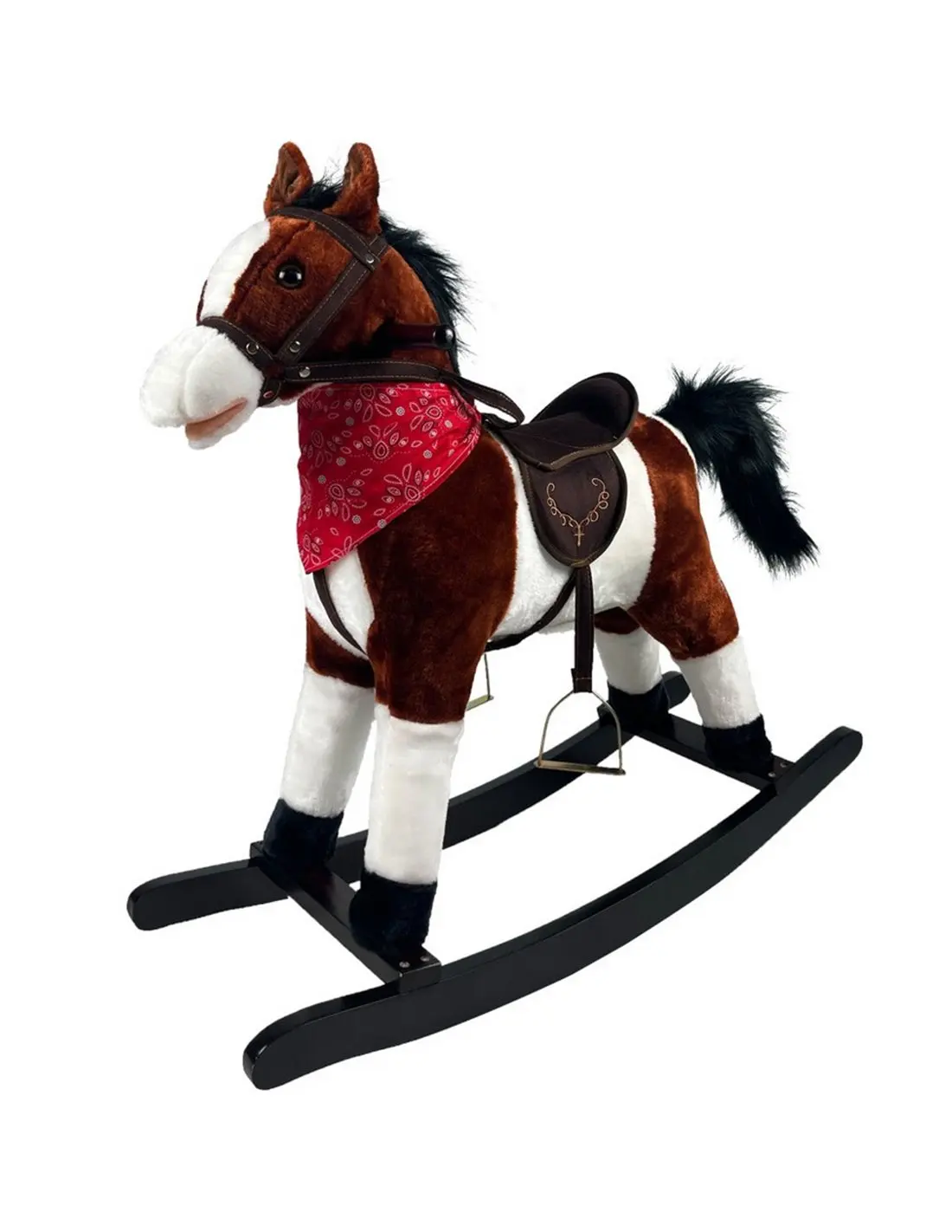 Hot sales ICTI audit New fashion mix-color plush rocking horse FL090-MX, rocking horse for kids