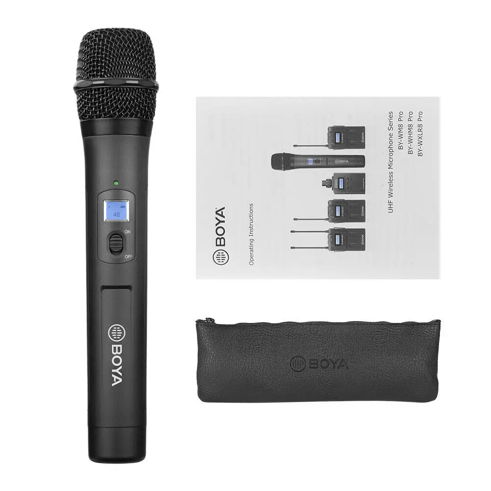 BY-WHM8 Pro Microphone for karaoke interview speech music recording stage 48-Channel UHF Wireless Handheld Dynamic Mic