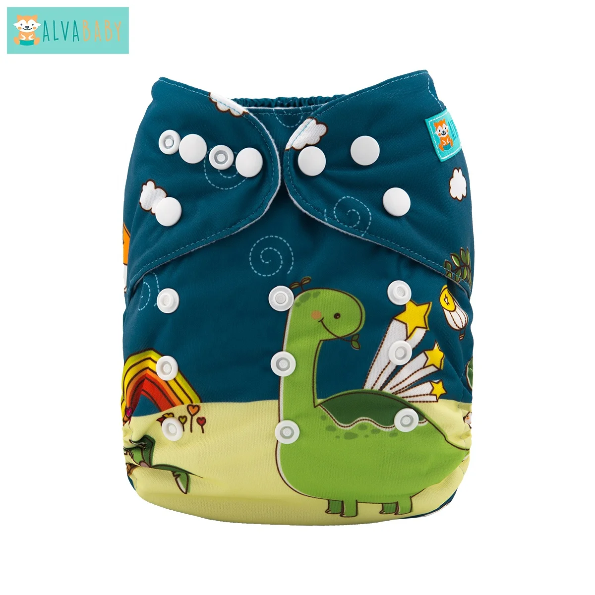 ALVABABY Dinosaur Printed Sleepy Baby Diapers Custom Modern Cloth diapers Alva diaper
