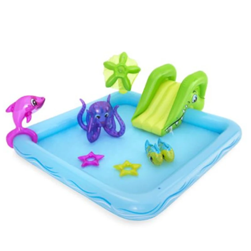 
53052 2.39m x 2.06m x 86cm Sprinkler Pool Fantastic Aquarium Inflatable Play Center 
