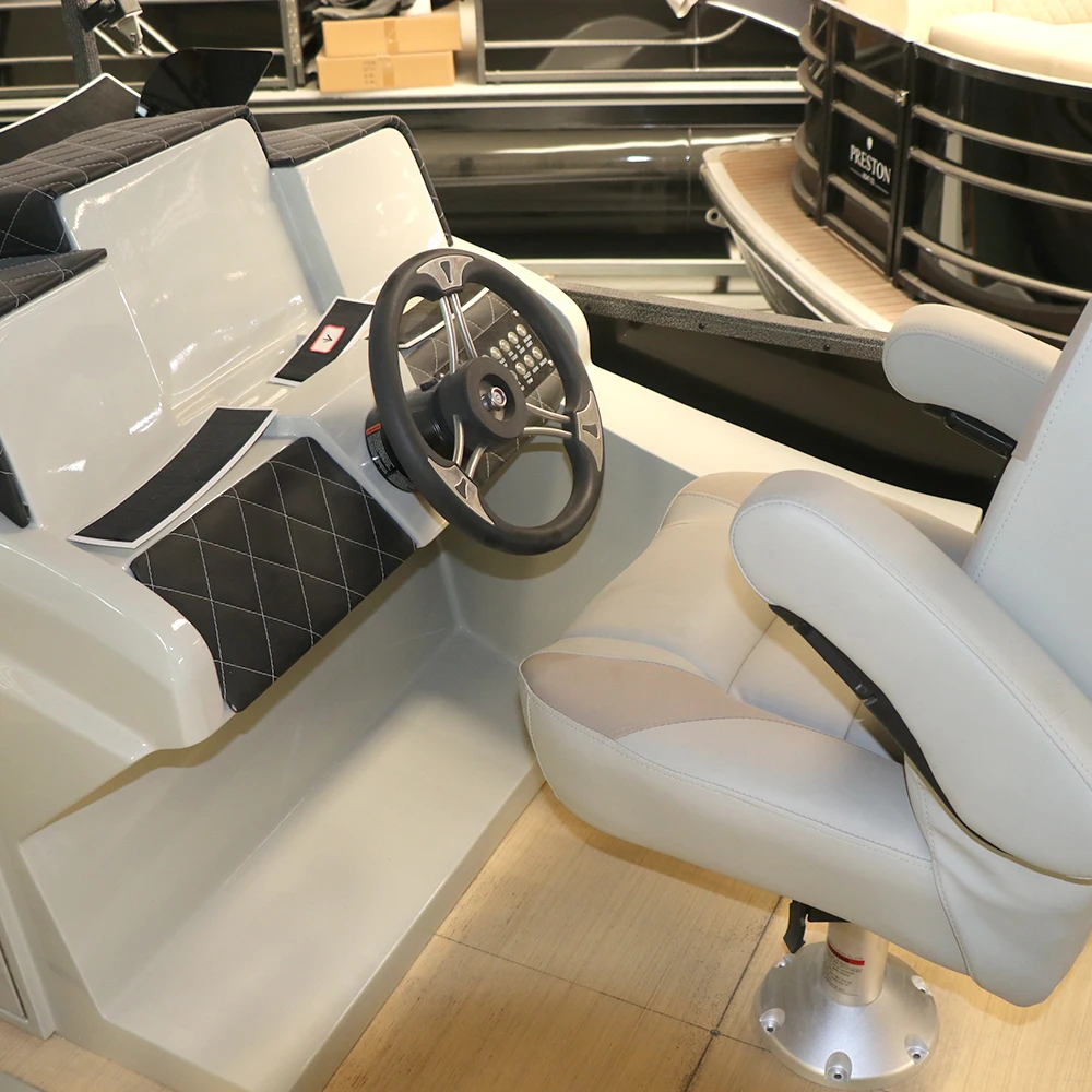 6 person pontoon boat with fishing rod rack aluminium pontoon boat hull with bimini tops pontoon passenger boat party yacht