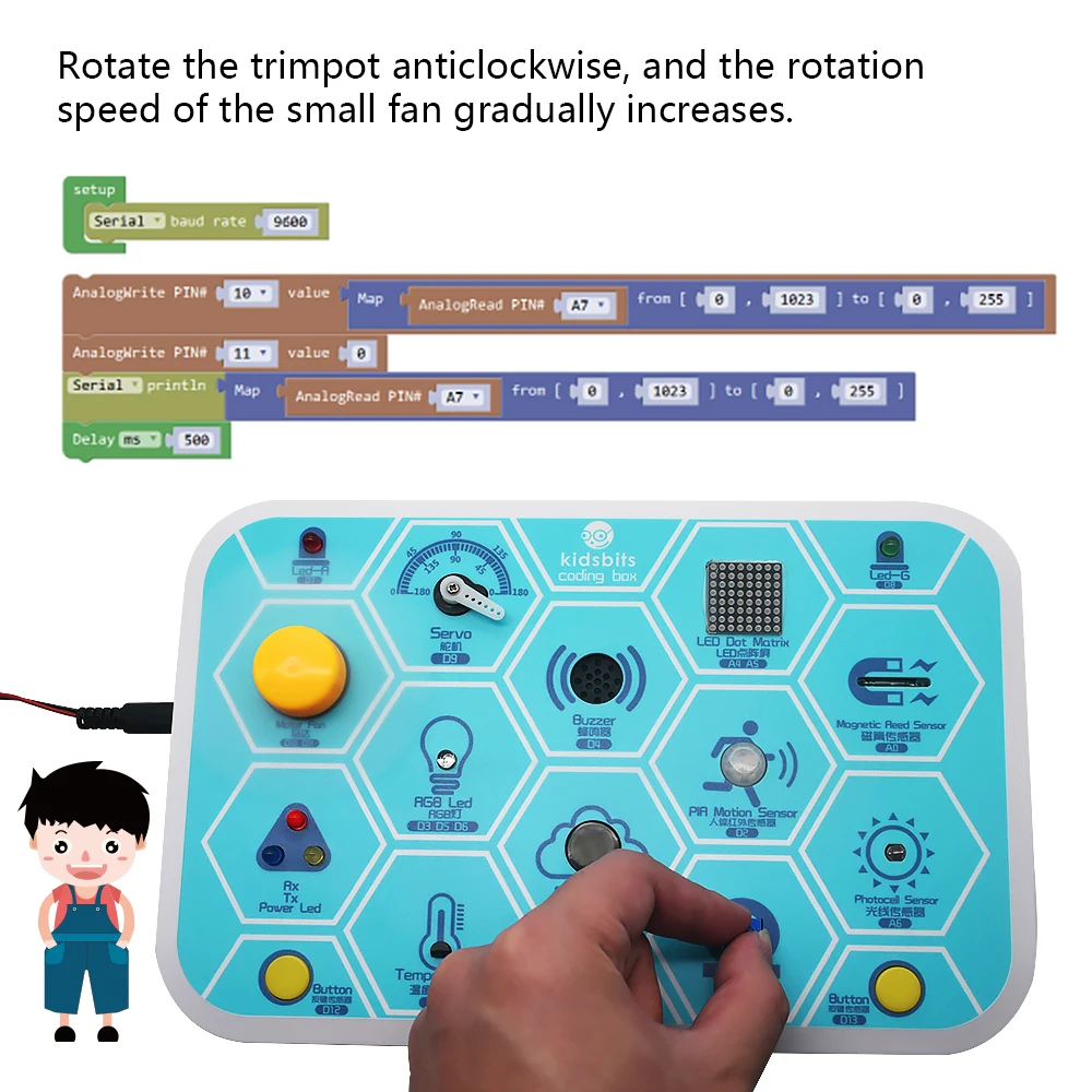  Kidsbits Maker многоцелевой кодирующий бокс V1.0 стартовый комплект для обучения Arduino STEM 7 + Keyestudio основные стартер DIY проект со скетчем uno