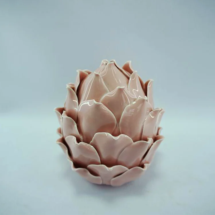 Modern Home Decor Handmade Glazed Artificial Porcelain Flowers Small Energetic Earthenware Ceramic Small Flowers