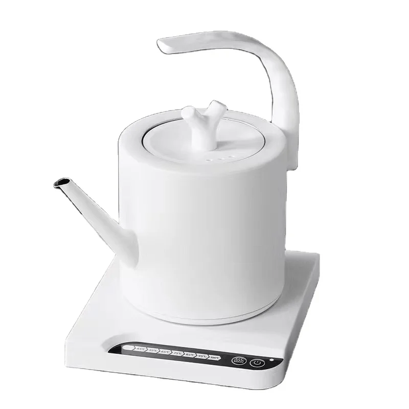 electric kettle  Mechanical electric kettle with thin spout and goose neck, 1000ml white stainless steel electric kettle