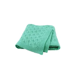 75*100cm Cotton Baby Bath Blanket Knit Baby Blanket Solid Baby Knitted Blanket