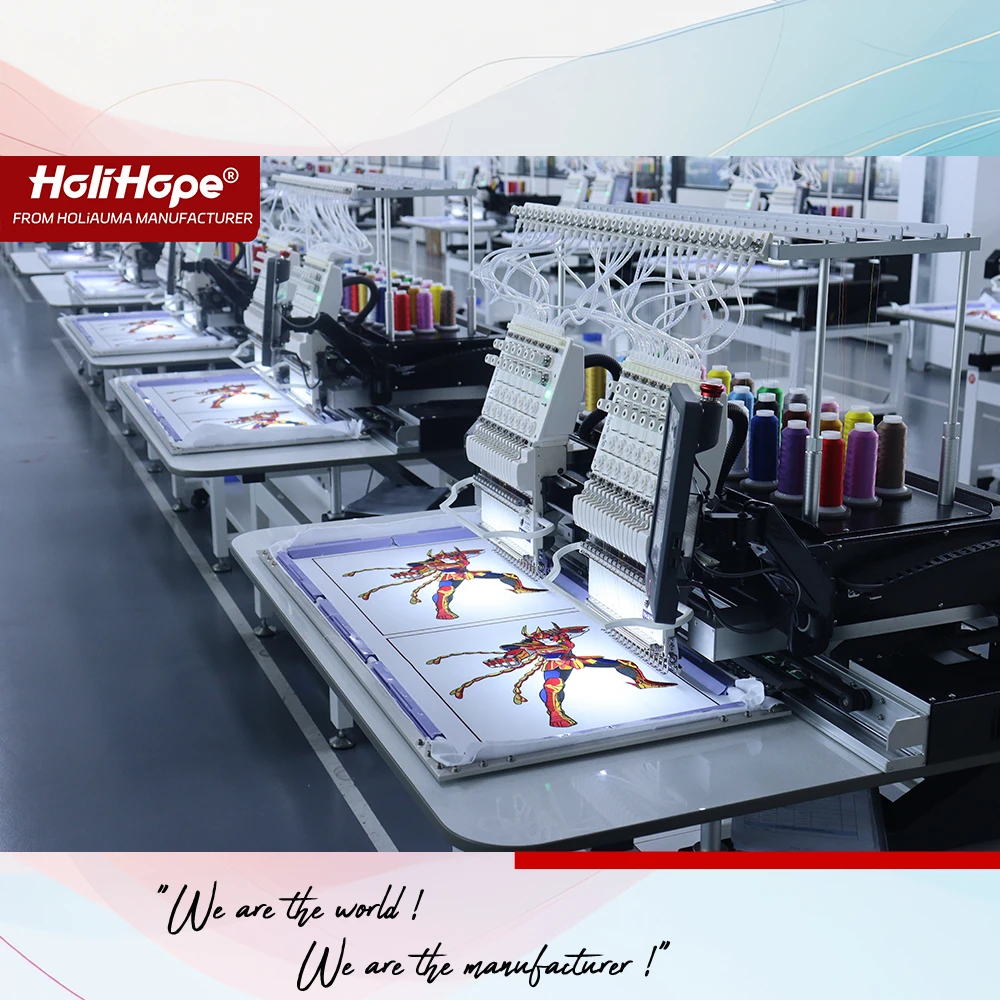10 YEAR WARRANTY HOLIAUMA Holihope AI Black Technology 15 needles 2 head embroidery machine surpassed Brother embroidery machine