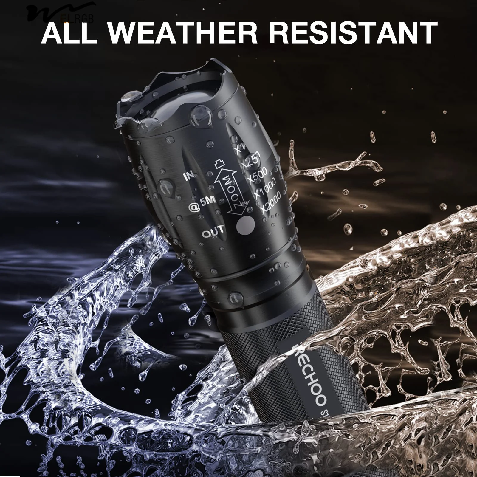 Tactical Flashlights 4 Pack Bright Zoomable LED Flashlights with High Lumens and 5 Modes Waterproof Portable Pocket Flash Light
