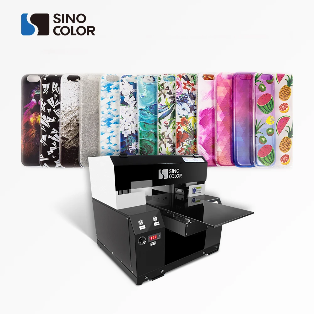  Профессиональный двухсторонний принтер Sinocolor CMYK с белыми чернилами A3 планшетный Светодиодный УФ-принтер для печати деревянных стеклянных металлических керамических