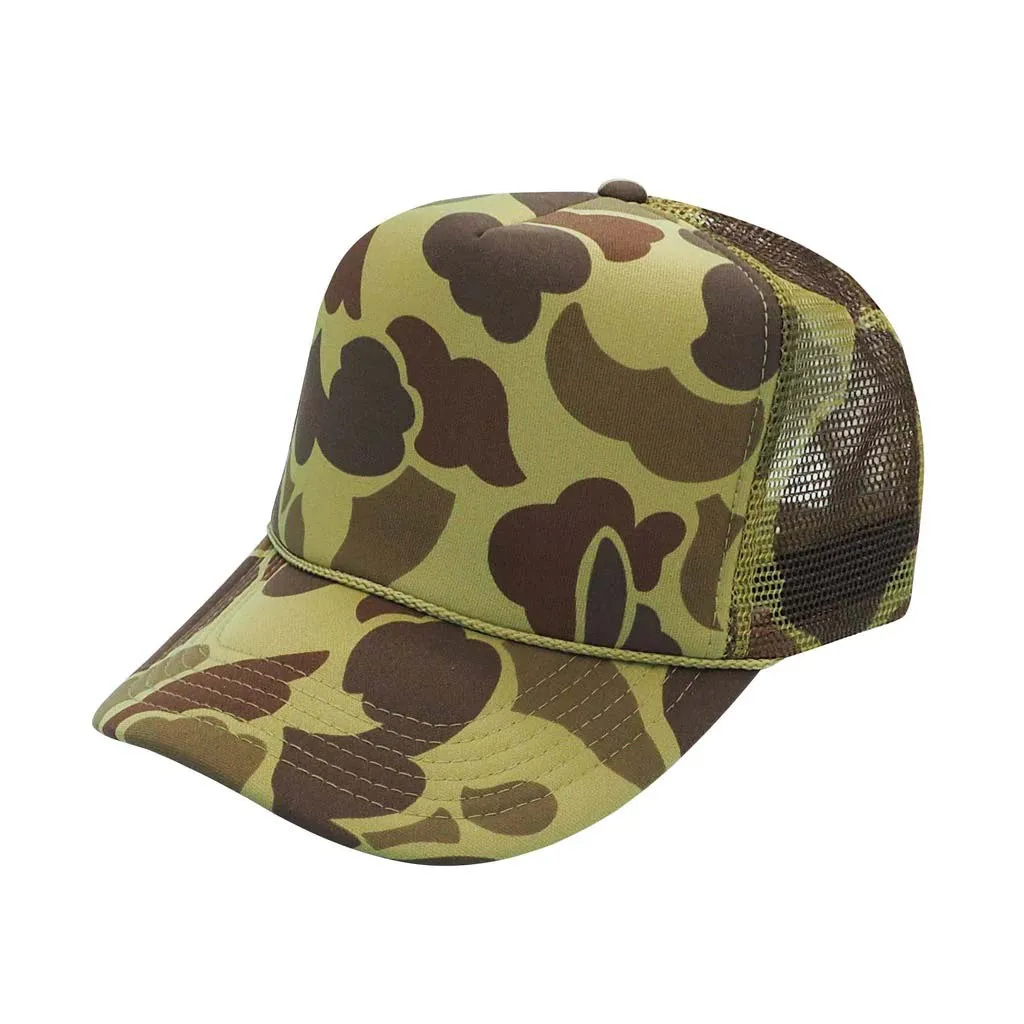 Snapback Flat bill High crown Retro 3d Manufacturer Snapback Outdoor High quality With rope Camo Trucker Hats