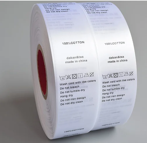 Custom Polyester Satin Fabric Printed Labels Multiple Colors Clothing Labels